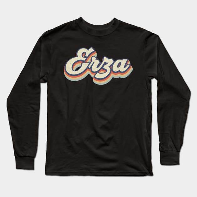 Retro Pattern Erza Name Anime Classic Style Long Sleeve T-Shirt by Cyborgs Are Kissing